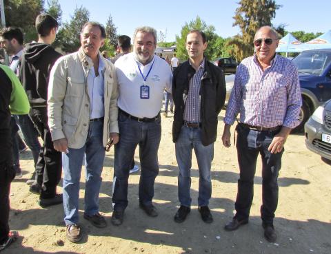 Jesús Villegas, Juan Álvarez, Víctor Mora y Diego Rodríguez, el domingo en el Barrero.