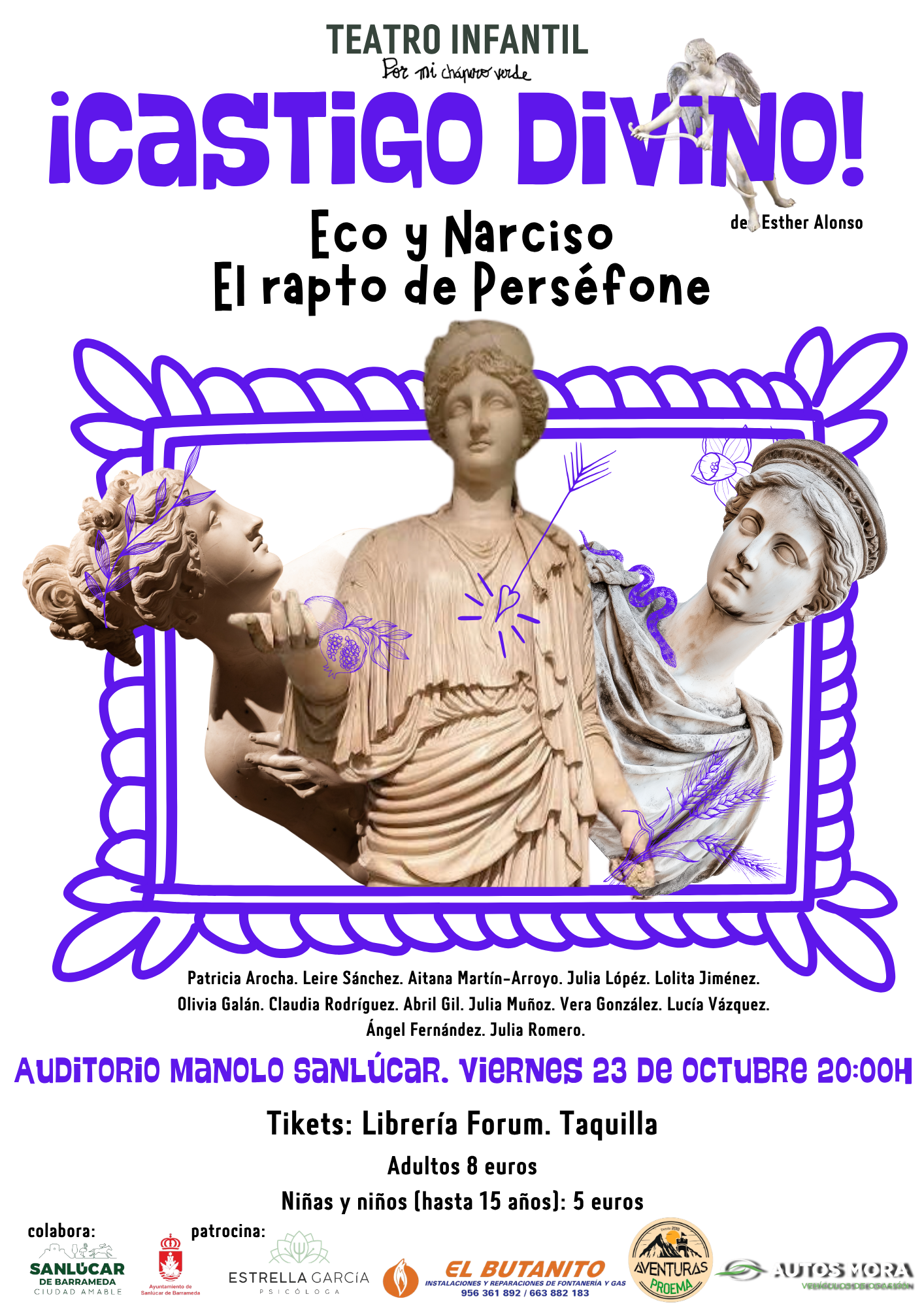 Teatro infantil: '¡Castigo divino! Eco y Narciso , el rapto de Perséfone'