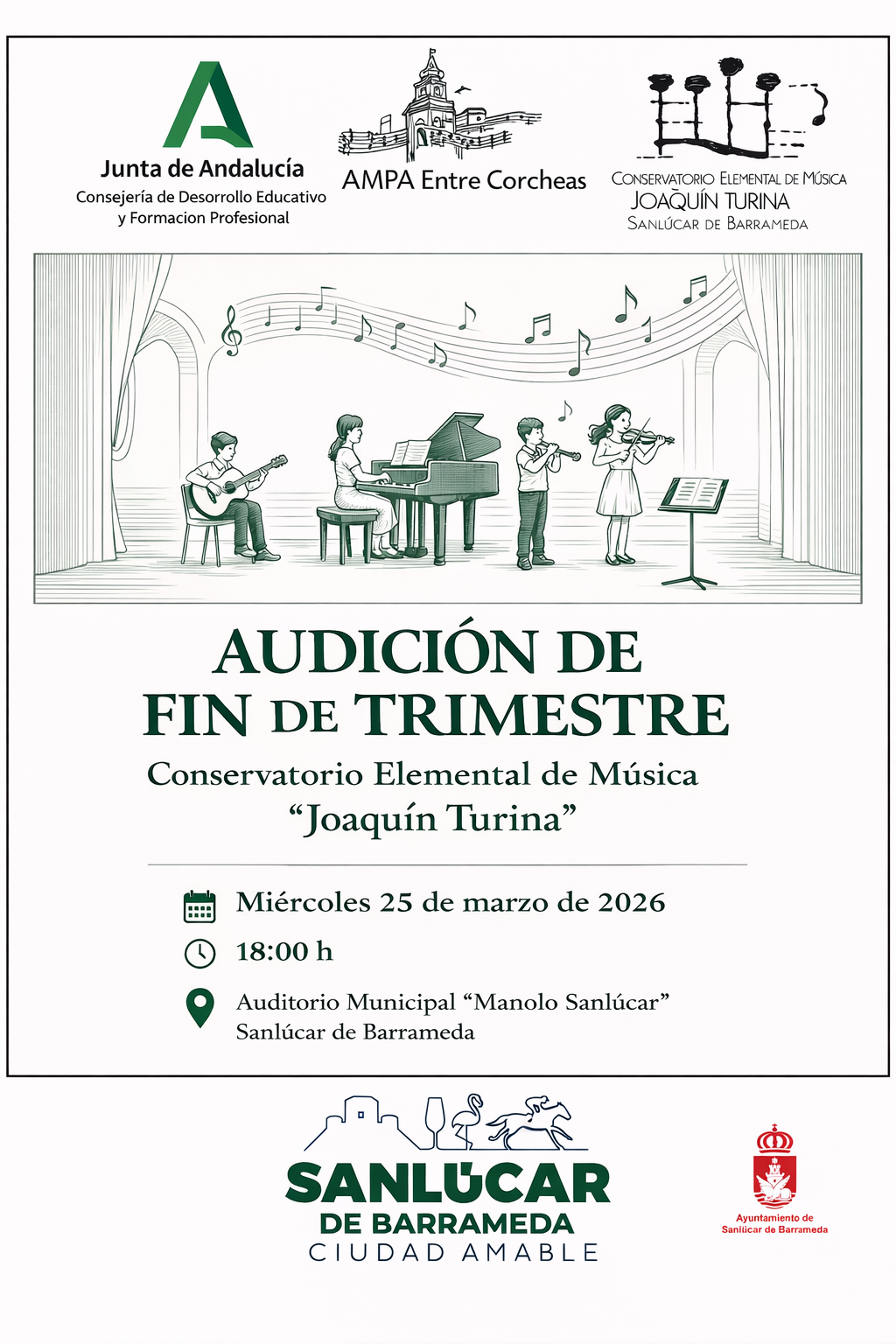 Audición de Fin de Trimestre del Conservatorio Elemental de Música 'Joaquín Turina'