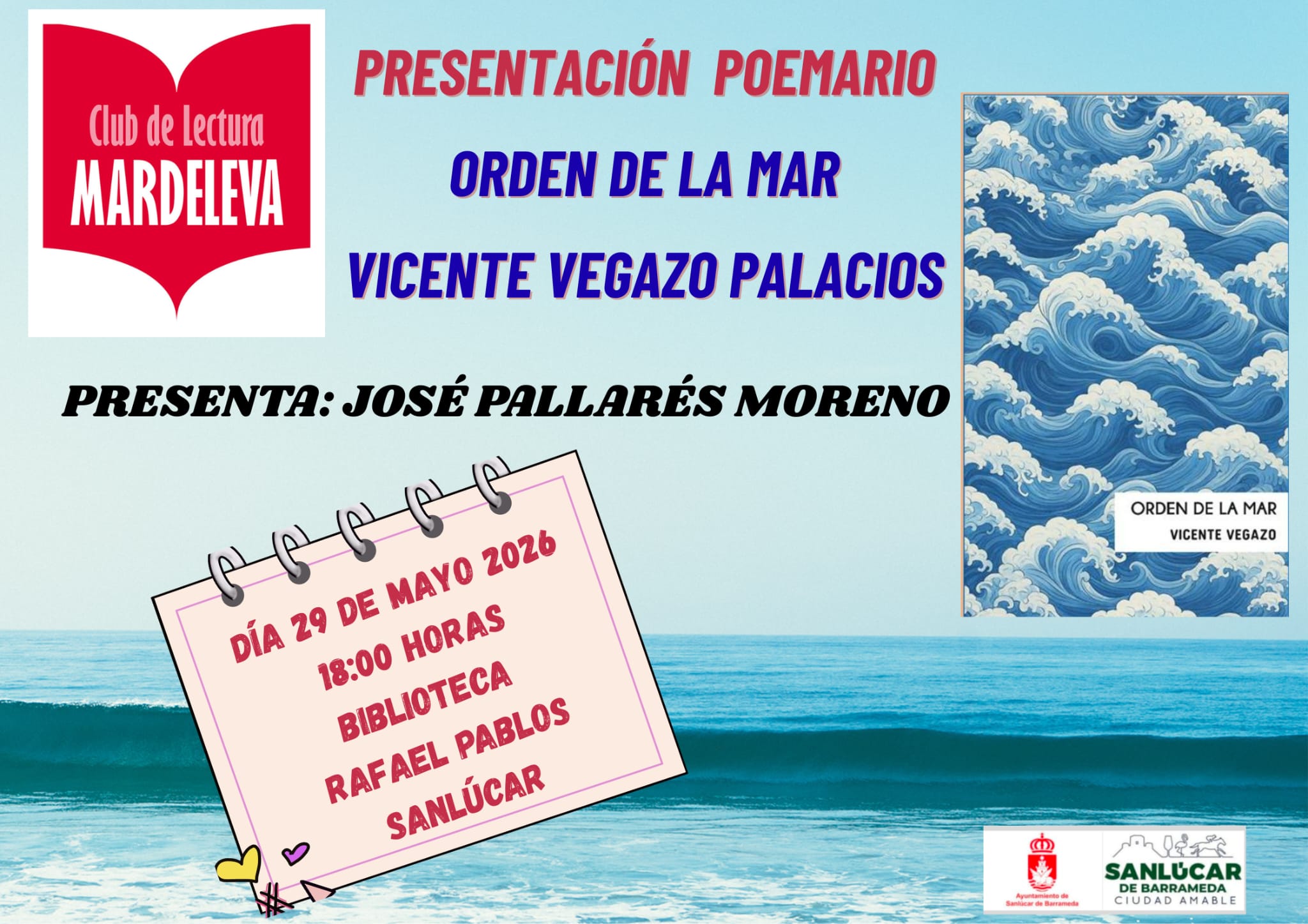 Presentación poemario 'Orden de la mar' de Vicente Vegazo Palacios