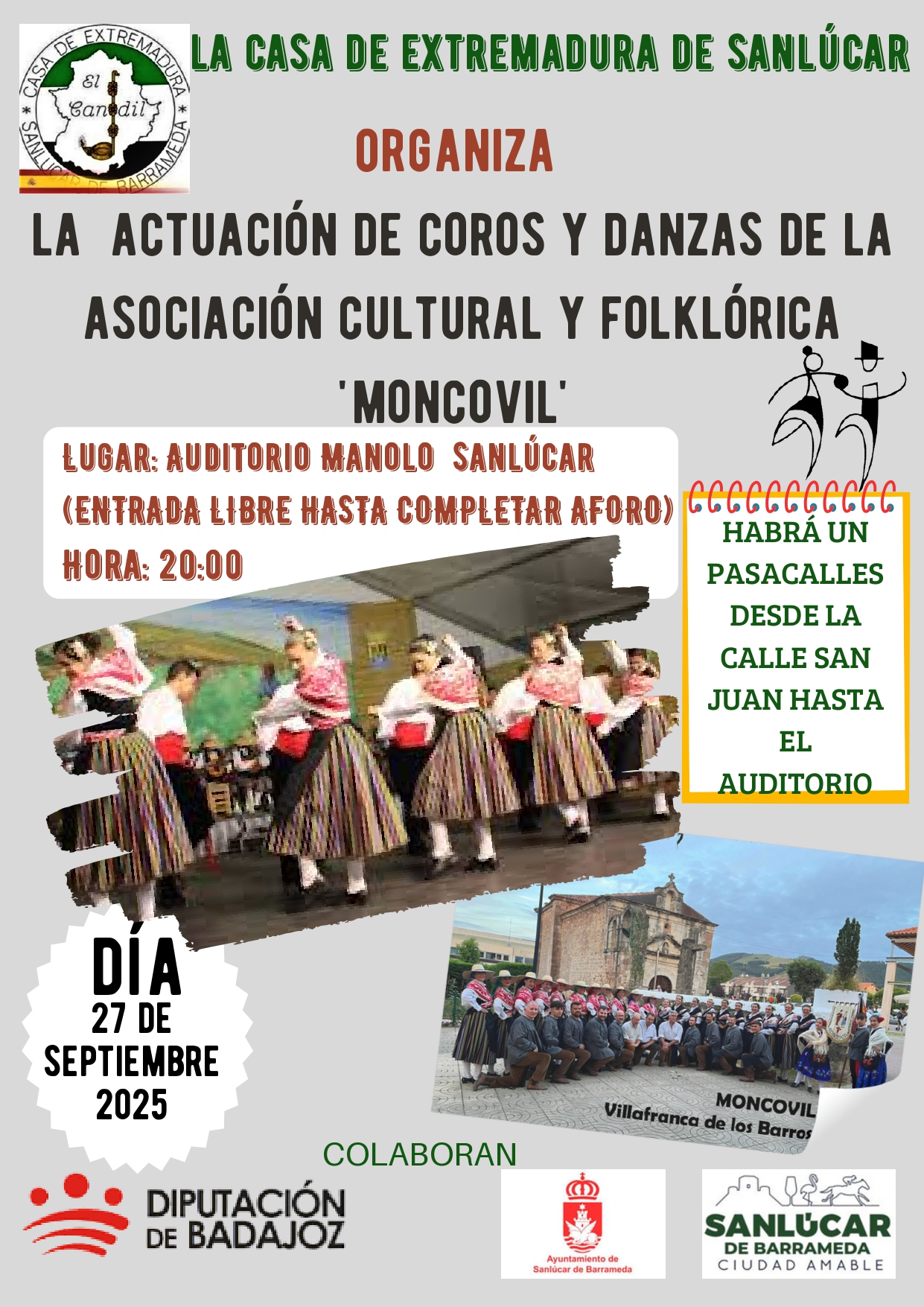 Grupo folklórico 'Moncovil', coros y danzas