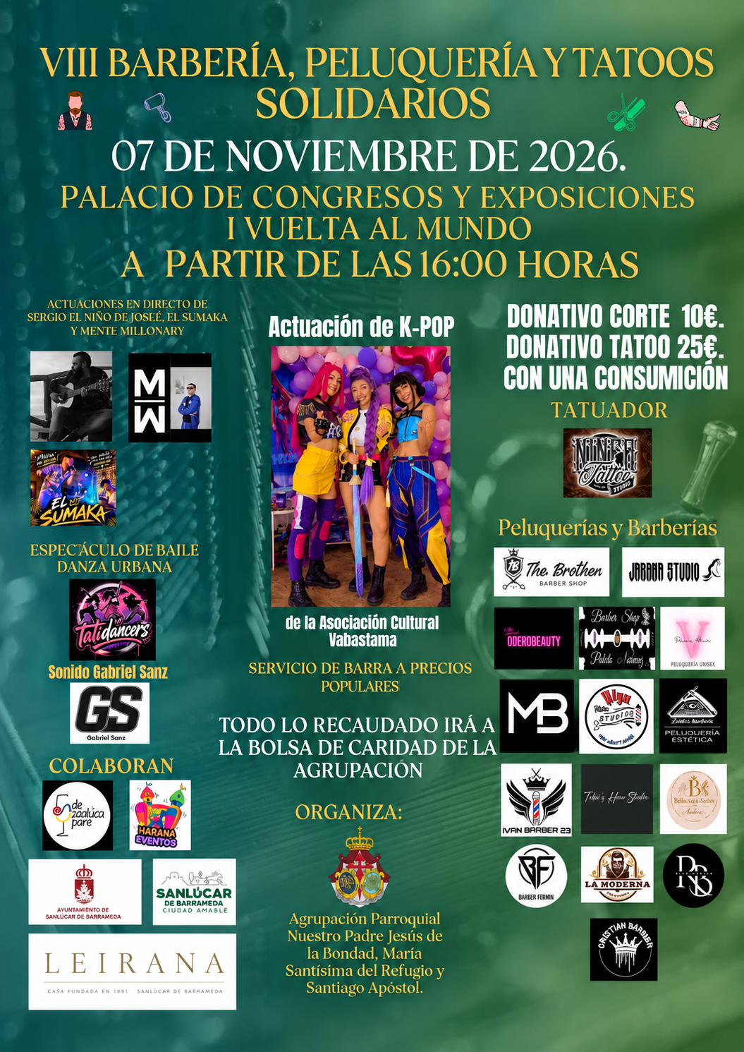 VIII Barbería, peluquería, y tatoos solidario