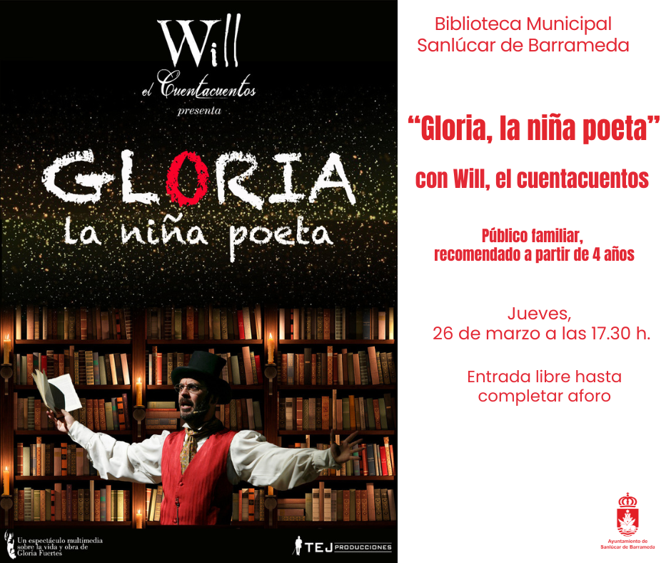 'Gloria, la niña poeta' con Will, el Cuentacuentos
