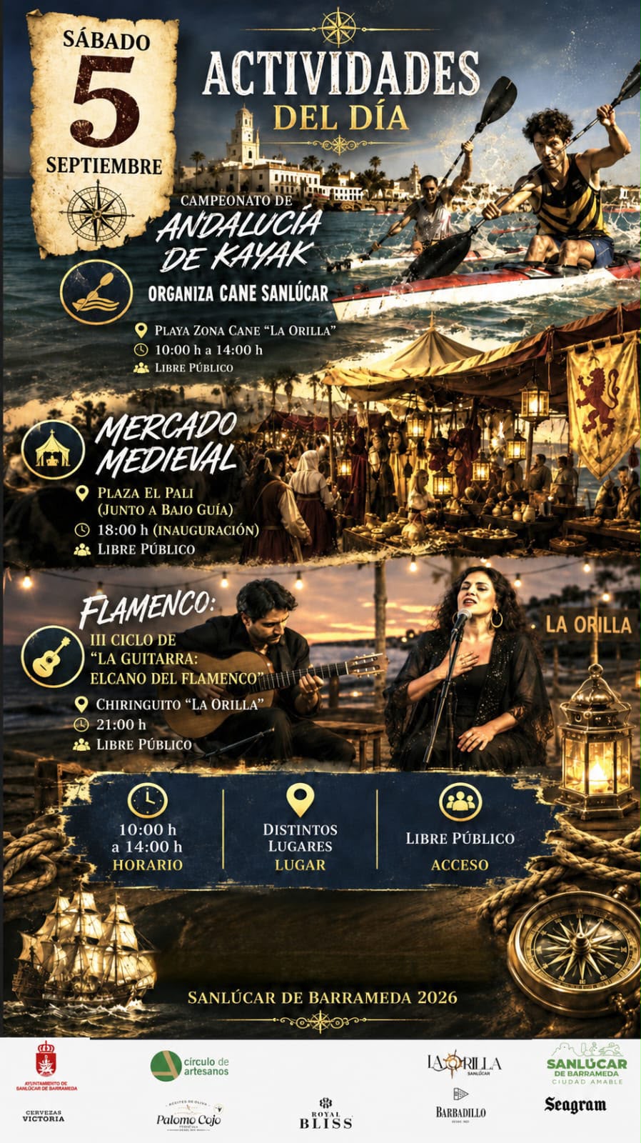 Actividades del día: Andalucía de kayak - Mercado medieval - Flamenco