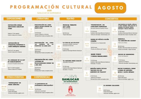 programación cultural de agosto